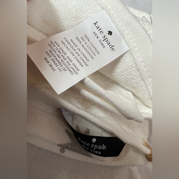 Kate Spade star hand towel Christmas Sparkle atomic Kitchen Bath cotton Set 2 - Picture 3 of 5